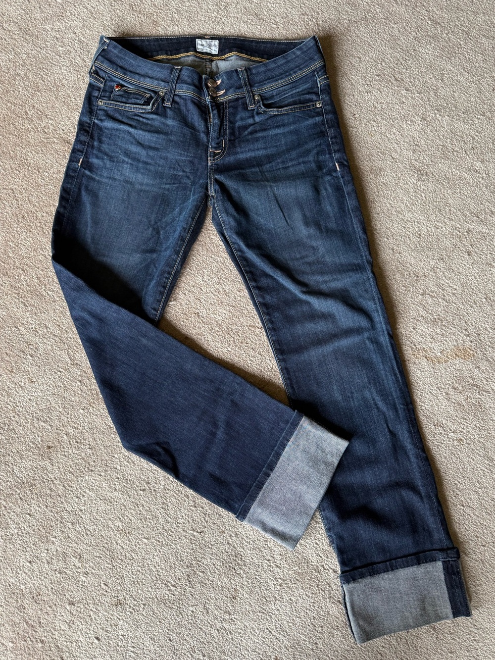 Hudson Jeans Ginny Crop Straight Leg Boyfriend Jeans with Cuff